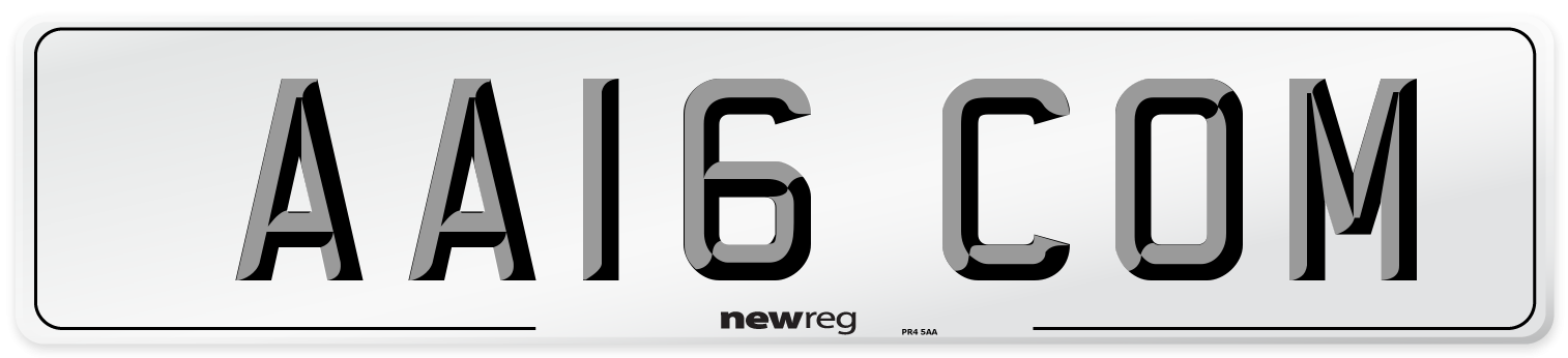 AA16 COM Number Plate from New Reg